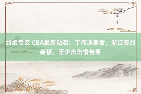 约炮专区 CBA最新动态：丁伟遭奉命，浙江签约新援，王少杰伤情告急