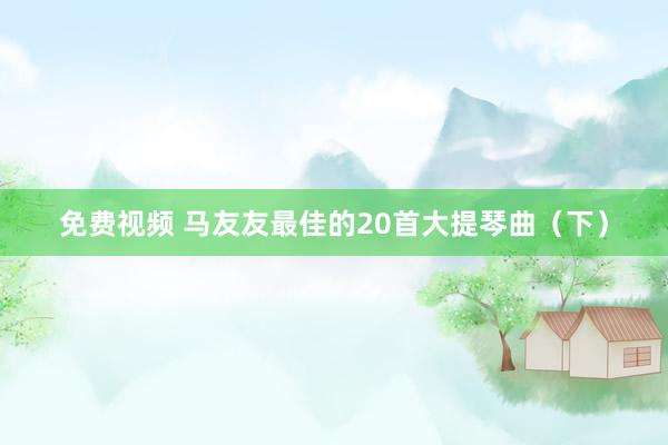 免费视频 马友友最佳的20首大提琴曲（下）